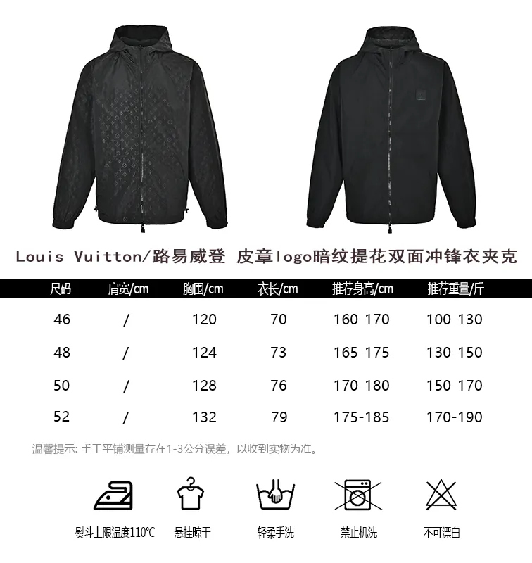 Louis Vuitton/Louis Vuitton leather stamp logo dark pattern jacquard double-sided jacket